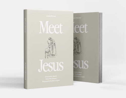 Meet Jesus by Justin Michael — paperback shown front and back